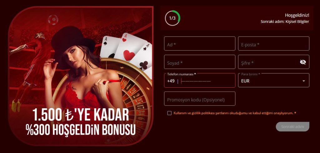 hovarda casino üyelik formu